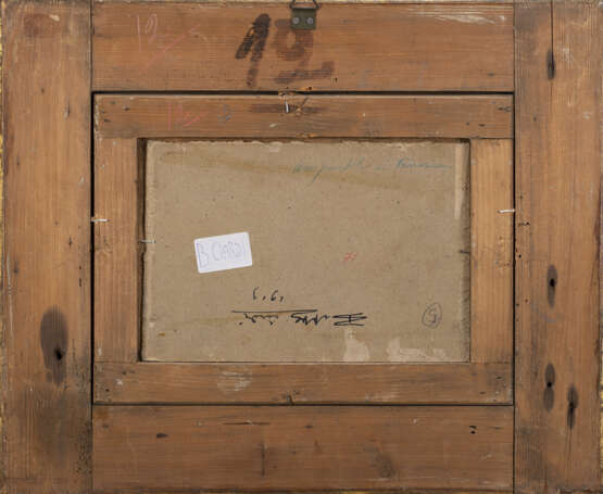 "Pontile a Venezia (Canale della Giudecca)" 1919 | olio su cartone (cm 15,5x23) | Firmato in basso a sinistra | Al retro: firmato, datato e titolato | In cornice - фото 3