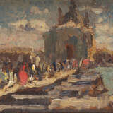 "Redentore" 1928 | olio su tavola (cm 15x23) | Firmato in basso a destra | Al retro: firmato, titolato e datato | In cornice - Foto 1
