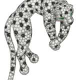 CARTIER DIAMOND, ONYX AND EMERALD `PANTH&#200;RE` CLIP-BROOCH - photo 1