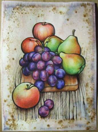 Design Painting, Pencil drawing “Fruit.”, Paper, India Ink, Impressionist, Still life, Ukraine, 2021 - photo 1