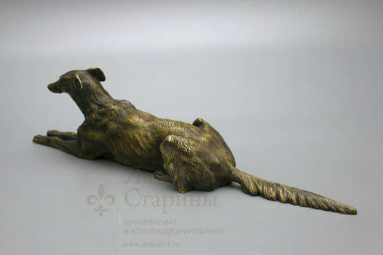 “Vintage bronze figurine the Dog breed Borzoi Russia 19th century” - photo 3