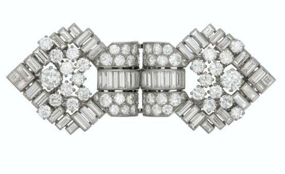 CARTIER ART DECO DIAMOND DOUBLE-CLIP BROOCH - photo 1