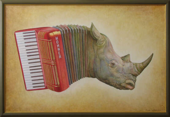 Painting “African accordion”, Canvas, Oil paint, Symbolism, сюрреализм, Russia, 2017 - photo 1
