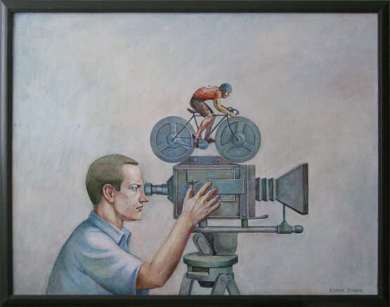 Painting “Movie and sport”, Canvas, Oil paint, Surrealism, Карикатура, Russia, 2014 - photo 1