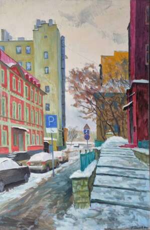 Старомонетный переулок Грошев Пётр Иванович Canvas Oil 20th Century Realism Landscape painting Russia 2021 - photo 1