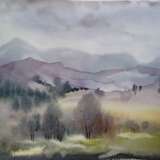 Painting “Mountain landscape in watercolor.”, Paper, Watercolor, Impressionist, Landscape painting, Russia, 2021 - photo 3