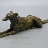 «Старинная бронзовая статуэтка Собака породы Борзая Россия 19 век» - фото 2