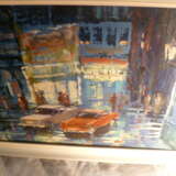 Moderne Gemälde «Оживленная уличная сцена в Париже», Maler, Ölgemälde, Strassenszene, Неоимпрессионизм, Пейзаж, Франция, 1975 г. - фото 4