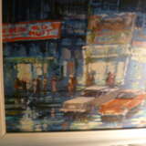 Moderne Gemälde «Оживленная уличная сцена в Париже», Maler, Ölgemälde, Strassenszene, Неоимпрессионизм, Пейзаж, Франция, 1975 г. - фото 6