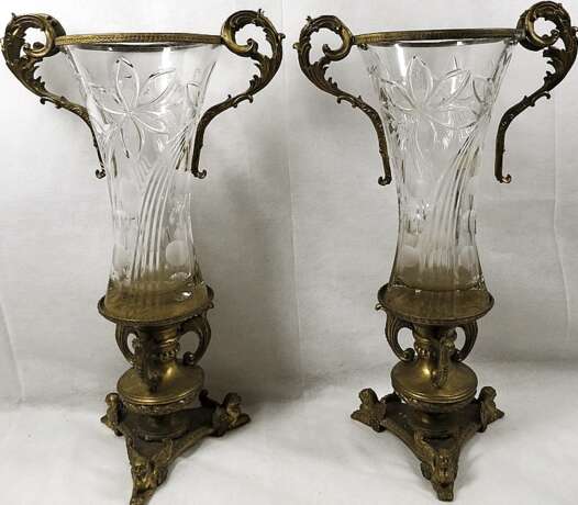 Две хрустальные вазы19 век - Foto 1