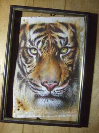 Gemälde „Jahr des Tigers.“, Papier, Gemischte Technik, Realismus, Animalistisches, Ukraine, 2021 - Foto 3