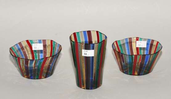 2 kleine Schalen und Vase, Venini - photo 2