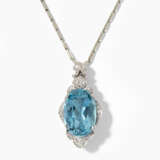 Aquamarin-Diamant-Anhänger mit Kette - photo 1