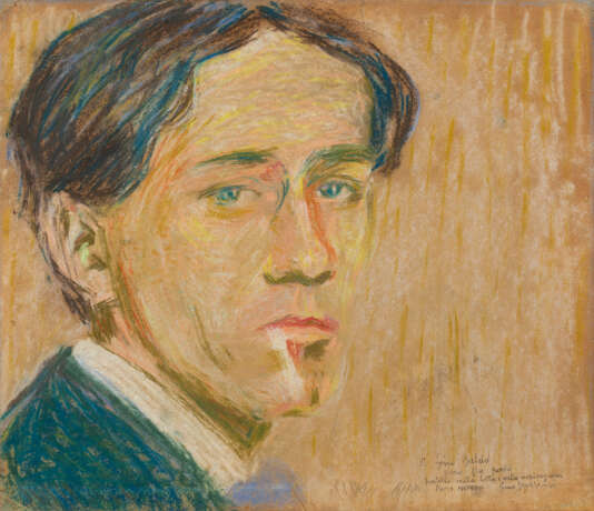 Gino Severini "Autoritratto" 1907-1908pastel on cardboardcm 27.8x32.4Signed, dated and dedicated - photo 1