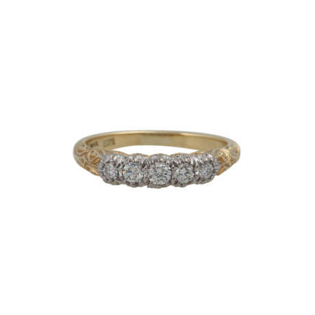 Ring mit 5 Brillanten zus. ca. 0,3 ct, - photo 2