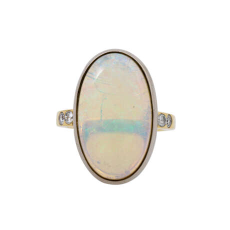 Ring mit Opal und 4 Diamanten von zus. ca. 0,24 ct, - photo 2