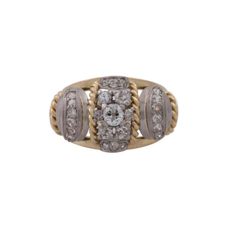 Ring mit Altschliffdiamanten zus. ca. 0,58 ct, - фото 2