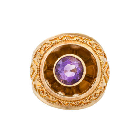 Ring mit Amethyst und feiner Granulation, - Foto 2