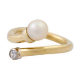 Ring mit Zuchtperle und Brillant - photo 5