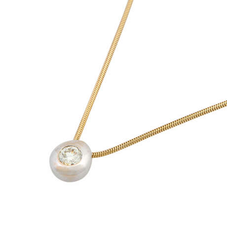 Solitär-Collier mit Brillant von ca. 0,6 ct, - photo 4