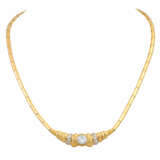 Collier mit Brillant von ca. 0,7 ct, - Foto 1