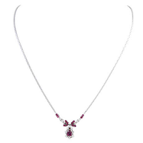 Collier mit Rubinen und Brillanten, - Foto 1