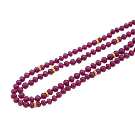 Rubinkette aus Linsen in leichtem Größenverlauf - Foto 4
