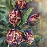 Painting “Tulip mania”, Paper, Watercolor, Contemporary realism, Ukraine, 2021 - photo 1