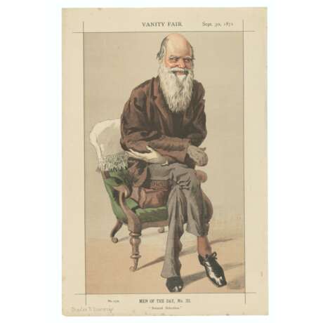 DARWIN, Charles Robert (1809-1882) – Carlo PELLEGRINI (known as `Ape`, 1839-1889), and others. - photo 1