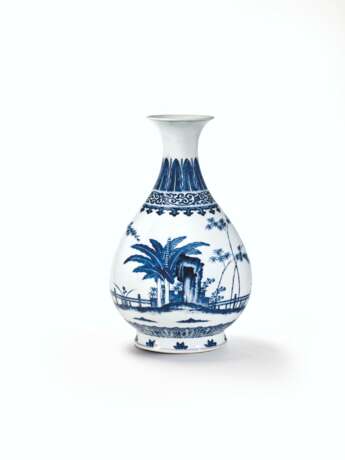 VASE EN PORCELAINE BLEU BLANC, YUHUCHUNPING - Foto 2