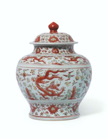 POTICHE COUVERTE EN PORCELAINE WUCAI - Foto 1