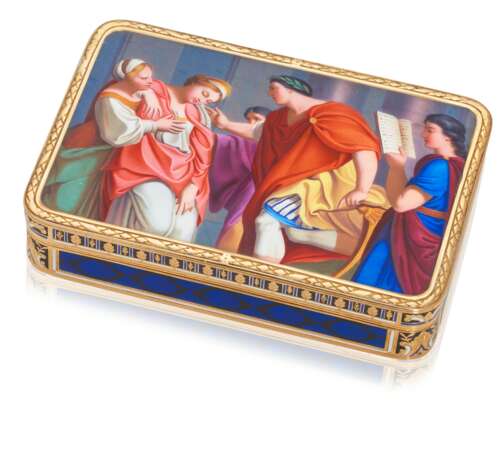 A SWISS ENAMELLED GOLD SNUFF-BOX - Foto 1