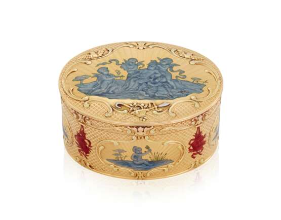 A FRENCH ENAMELLED GOLD SNUFF-BOX - Foto 1