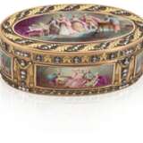 A FRENCH JEWELLED ENAMELLED VARI-COLOUR GOLD SNUFF-BOX - фото 1