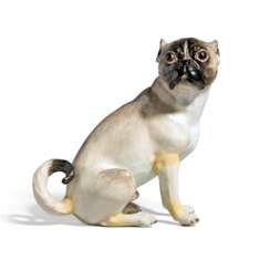 A MEISSEN PORCELAIN MODEL OF A PUG-DOG