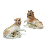 A PAIR OF MEISSEN PORCELAIN MODELS OF A LION AND A LIONESS - фото 1