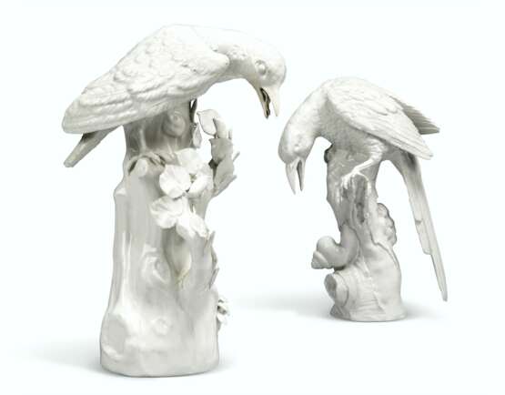 TWO MEISSEN AND BERLIN (KPM) WHITE PORCELAIN MODELS OF BIRDS - photo 1