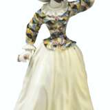 A FRANKENTHAL PORCELAIN FIGURE OF COLUMBINE FROM THE COMMEDIA DELL`ARTE - Foto 1