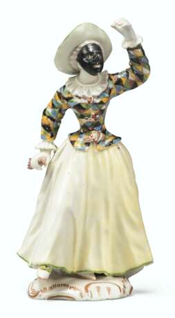 A FRANKENTHAL PORCELAIN FIGURE OF COLUMBINE FROM THE COMMEDIA DELL`ARTE - Foto 1