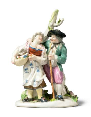 A H&#214;CHST PORCELAIN GROUP OF PEASANT LOVERS - photo 1