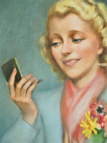Louise Galand-Legendre (1876-1955) - Damenporträt Pastell - Foto 2