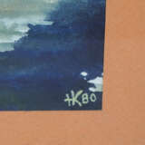 Aquarell See mit Boot - sign. HK 1980 - photo 2