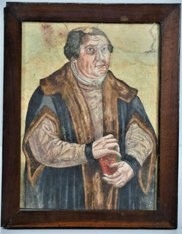 Kolorierter Holzschnitt Martin Luther, nach Lucas Cranach d.J., 16. Jh. - photo 1