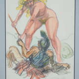 Richard Ziegler (1891-1992, Pforzheim) - Zwei erotische Druckgraphiken, koloriert - photo 1