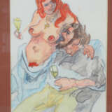 Richard Ziegler (1891-1992, Pforzheim) - Zwei erotische Druckgraphiken, koloriert - Foto 2