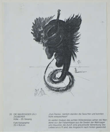 Xylographie Salvador Dalí - Göttliche Komödie, Die Wahrsager und Zauberer, 1962 - photo 2