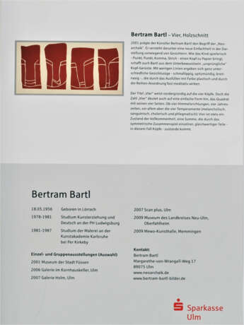 Betram Bartl (*1956, Lörrach) - Holzschnitt "Vier", 2011 - photo 4