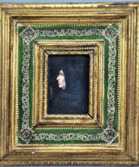 Miniatur Porträt einer Frau mit Kopftuch, 19. Jh.