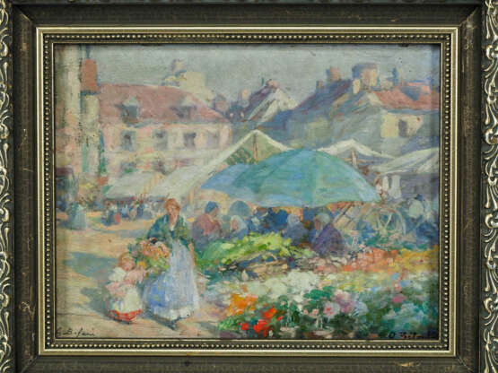 Gennaro Befani (1866, Neapel - 1949, Bagneux) - Blumenmarkt, Ende 19. Jh. - фото 1