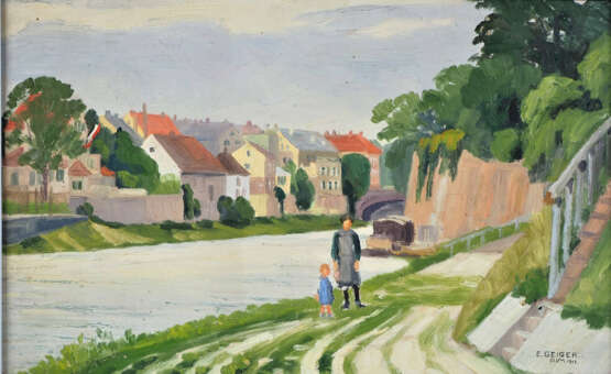 Ernst Samuel Geiger (1876, Turgi - 1965, Villeneuve, Schweiz) - Ansicht Ulm mit Donau, 1917 - Foto 1